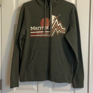 Marmot Men’s Hoodie size medium. Dark sage green.